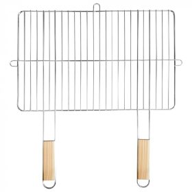 Szögletes grillrács fa fogantyúval 57x51 cm