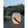 Cardiff vezeték nélküli LED lámpa szíjjal, fehér, bluetooth hangszóróval, akkumulátoros