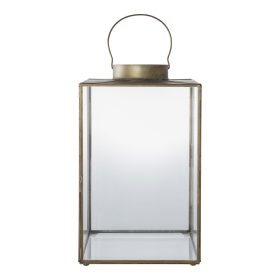 Mohali dekorációs lámpás, fém/üveg, antik réz színű