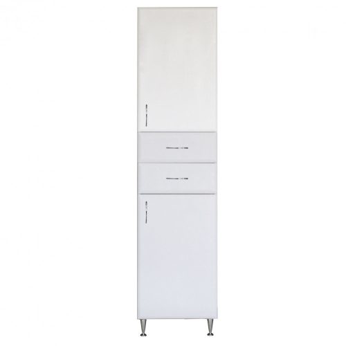 Bianca Plus 45 magas szekrény 2 ajtóval, 2 fiókkal, magasfényű fehér színben, jobbos