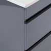 Cube 100 alsó fürdőszobabútor kerámia mosdóval 2 fiókos antracit szürke