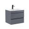 Cube 60 alsó fürdőszobabútor kerámia mosdóval 2 fiókos antracit szürke