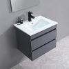 Cube 60 alsó fürdőszobabútor kerámia mosdóval 2 fiókos antracit szürke