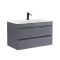 Cube 80 alsó fürdőszobabútor kerámia mosdóval 2 fiókos antracit szürke