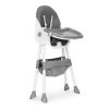 Gyerek etetőszék tálcával és kosárral 5 pontos biztonsági övvel szürke