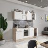 Yorki 210 konyhabútor sonoma tölgy korpusz,selyemfényű fehér fronttal alsó sütős elemmel