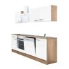 Yorki 220 konyhabútor sonoma tölgy korpusz,selyemfényű fehér fronttal alsó sütős elemmel