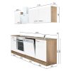 Yorki 220 konyhabútor sonoma tölgy korpusz,selyemfényű fehér fronttal alsó sütős elemmel