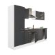 Yorki 270 konyhabútor fehér korpusz,selyemfényű antracit fronttal polcos szekrénnyel
