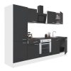 Yorki 270 konyhabútor fehér korpusz,selyemfényű antracit front alsó sütős elemmel polcos szekrénnyel