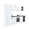 Yorki 270 konyhabútor fehér korpusz,selyemfényű fehér front alsó sütős elemmel polcos szekrénnyel