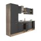 Yorki 270 konyhabútor sonoma tölgy korpusz,selyemfényű antracit fronttal polcos szekrénnyel