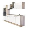 Yorki 270 konyhabútor sonoma tölgy korpusszal, selyemfényű fehér fronttal