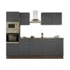 Yorki konyhabútor Yorki tölgy korpusszal, selyemfényű antracit fronttal 270 cm-es méretben