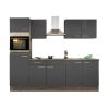 Yorki konyhabútor Yorki tölgy korpusszal, selyemfényű antracit fronttal 270 cm-es méretben