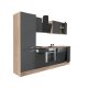 Yorki 280 konyhabútor sonoma tölgy korpusz,selyemfényű antracit front alsó sütős elemmel polcos szekrénnyel