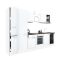 Yorki 300 konyhabútor fehér korpusz,selyemfényű fehér front alsó sütős elemmel polcos szekrénnyel