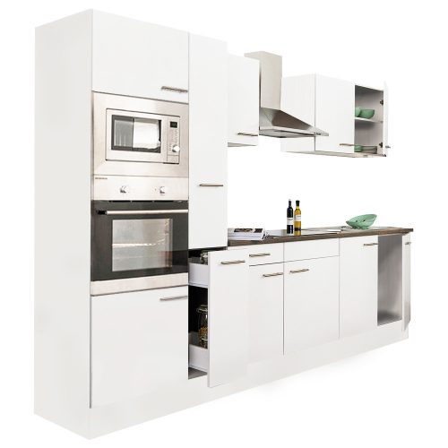 Yorki 300 konyhabútor fehér korpusz,selyemfényű fehér fronttal