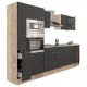 Yorki 300 konyhabútor sonoma tölgy korpusz,selyemfényű antracit fronttal