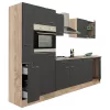 Yorki 300 konyhabútor sonoma tölgy korpusz,selyemfényű antracit fronttal