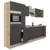 Yorki 300 konyhabútor sonoma tölgy korpusz,selyemfényű antracit fronttal