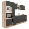 Yorki 300 konyhabútor sonoma tölgy korpusz,selyemfényű antracit fronttal