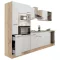 Yorki 300 konyhabútor sonoma tölgy korpusz,selyemfényű fehér fronttal