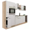 Yorki 300 konyhabútor sonoma tölgy korpusz,selyemfényű fehér fronttal