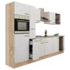 Yorki 300 konyhabútor sonoma tölgy korpusz,selyemfényű fehér fronttal