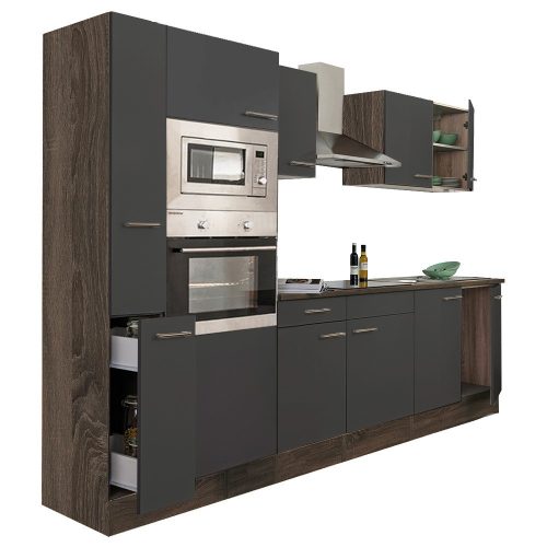 Yorki 300 konyhabútor yorki tölgy korpusz,selyemfényű antracit fronttal