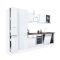 Yorki 310 konyhabútor fehér korpusz,selyemfényű fehér front alsó sütős elemmel polcos szekrénnyel