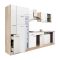 Yorki 310 konyhabútor sonoma tölgy korpusz,selyemfényű fehér fronttal felülfagyasztós hűtős szekrénnyel
