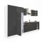 Yorki 330 konyhabútor fehér korpusz,selyemfényű antracit fronttal polcos szekrénnyel és felülfagyasztós hűtős szekrénnyel