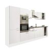 Yorki 330 konyhabútor fehér korpusz,selyemfényű fehér fronttal polcos szekrénnyel