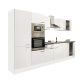 Yorki 330 konyhabútor fehér korpusz,selyemfényű fehér fronttal polcos szekrénnyel