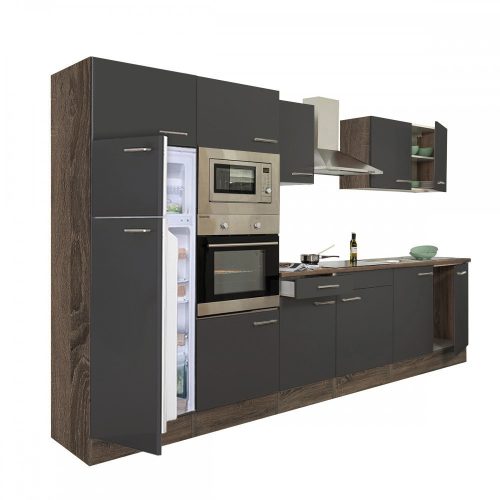 Yorki 330 konyhabútor yorki tölgy korpusz,selyemfényű antracit fronttal