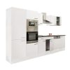 Yorki 340 konyhabútor fehér korpusz,selyemfényű fehér fronttal polcos szekrénnyel