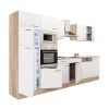Yorki 340 konyhabútor sonoma tölgy korpusz,selyemfényű fehér fronttal