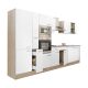 Yorki 360 konyhabútor sonoma tölgy korpusz,selyemfényű fehér fronttal polcos szekrénnyel