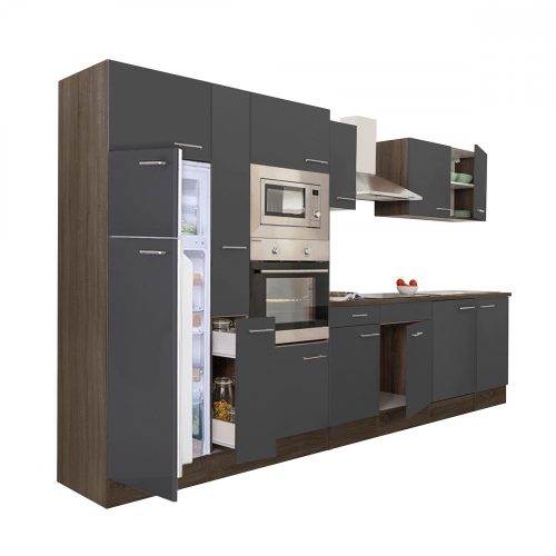 Yorki 360 konyhabútor yorki tölgy korpusz,selyemfényű antracit fronttal