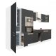 Yorki 370 konyhabútor fehér korpusz,selyemfényű antracit fronttal alulfagyasztós hűtős szekrénnyel