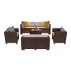 City Large 7 személyes kerti bútor garnitúra barna