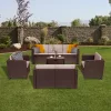 City Large 7 személyes kerti bútor garnitúra barna