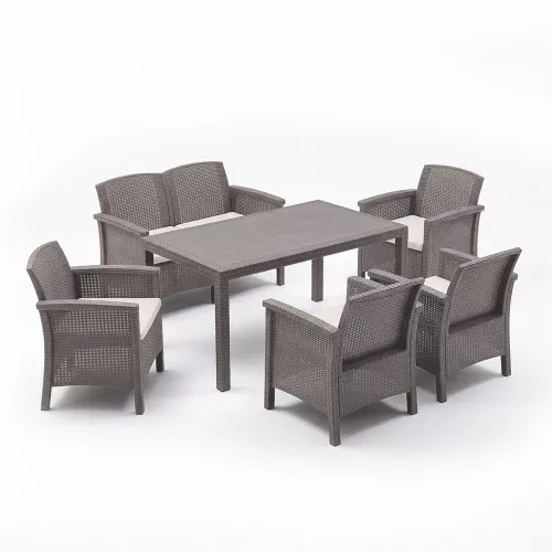 Venus IV 6 személyes kerti bútor garnitúra cappuccino