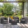 Nero 4 személyes kerti bútor garnitúra grafit