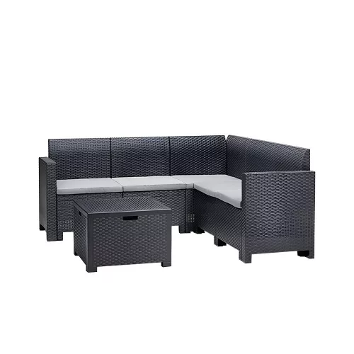 Nero 5 személyes kerti sarokgarnitúra grafit