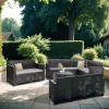 Nero VII 10 személyes sarok kerti bútor garnitúra grafit