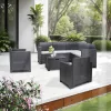 Nero V 7 személyes sarok kerti bútor garnitúra grafit