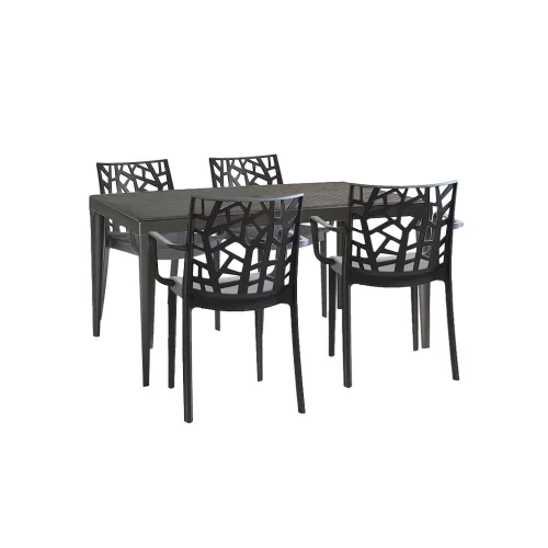 Odini 4+1 karfás kerti bútor garnitúra szett grafit