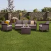 Venus 5 személyes kerti bútor garnitúra barna